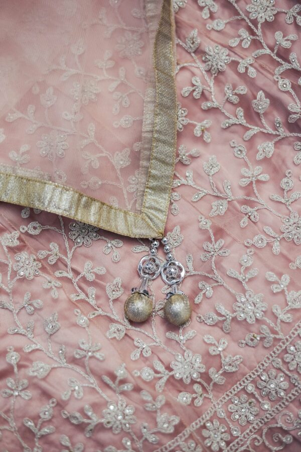 Baby pink with Floral design lehenga - Image 5