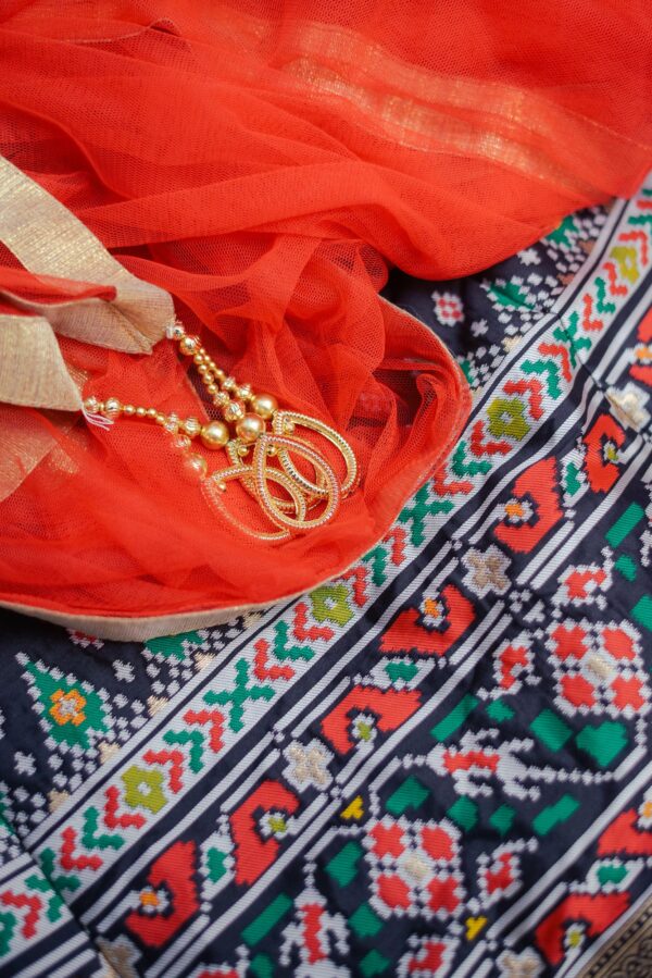 Black base colour with Multi colour design lehenga - Image 3