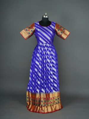 Blue dress with Red bottom floral design lehengas