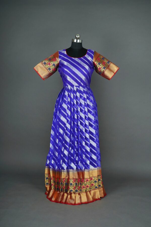 Blue dress with Red bottom floral design lehengas