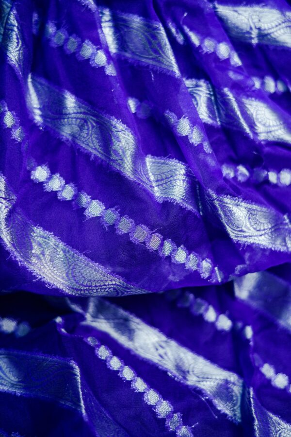 Blue dress with Red bottom floral design lehengas - Image 4