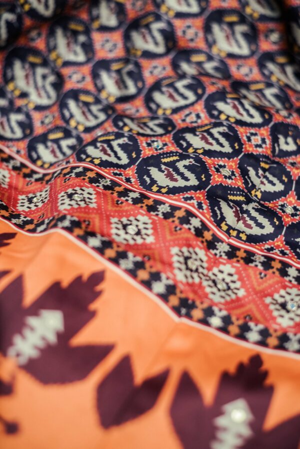Dark blue with multi colour design lehenga - Image 3