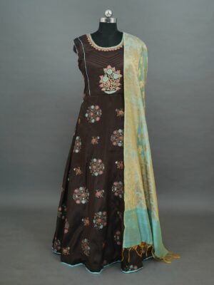 Dark brown Floral design
