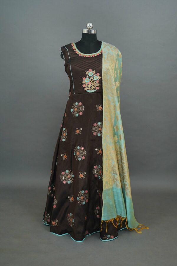 Dark brown Floral design