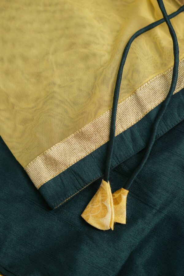 Green top with Half white lehenga - Image 3
