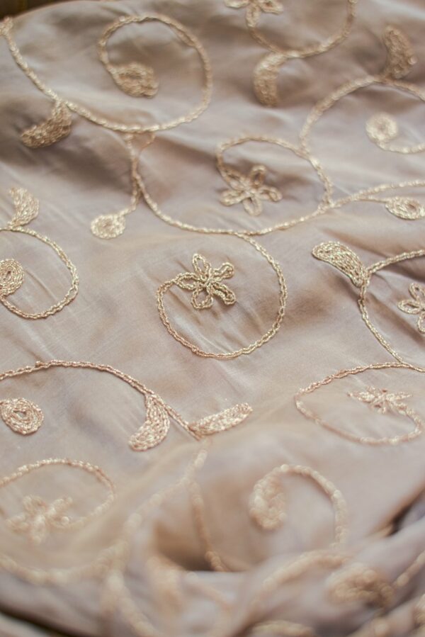 Half white lehenga with golden design - Image 4