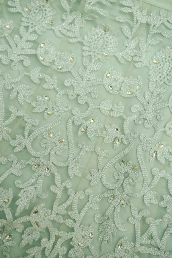 Light Mint Green with floral design Lehenga - Image 2