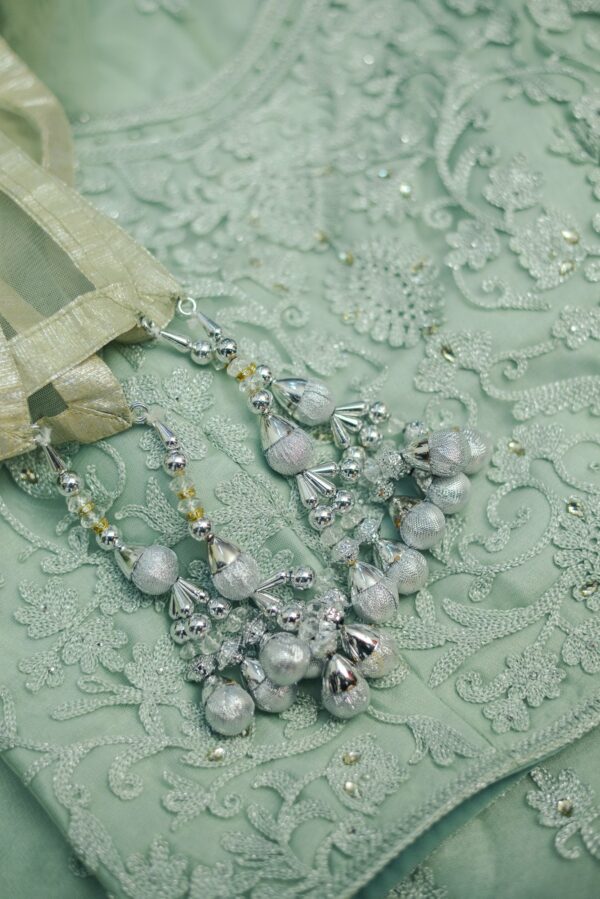 Light Mint Green with floral design Lehenga - Image 4