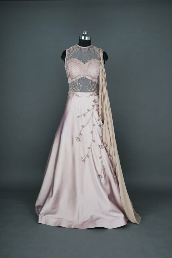 Light Pink Floral Design Lehenga