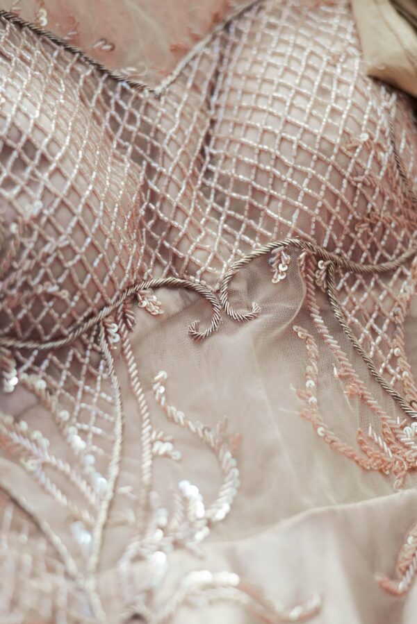 Light Pink Floral Design Lehenga - Image 3