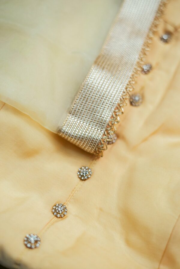 Light yellow with closed neck lehenga - Image 4