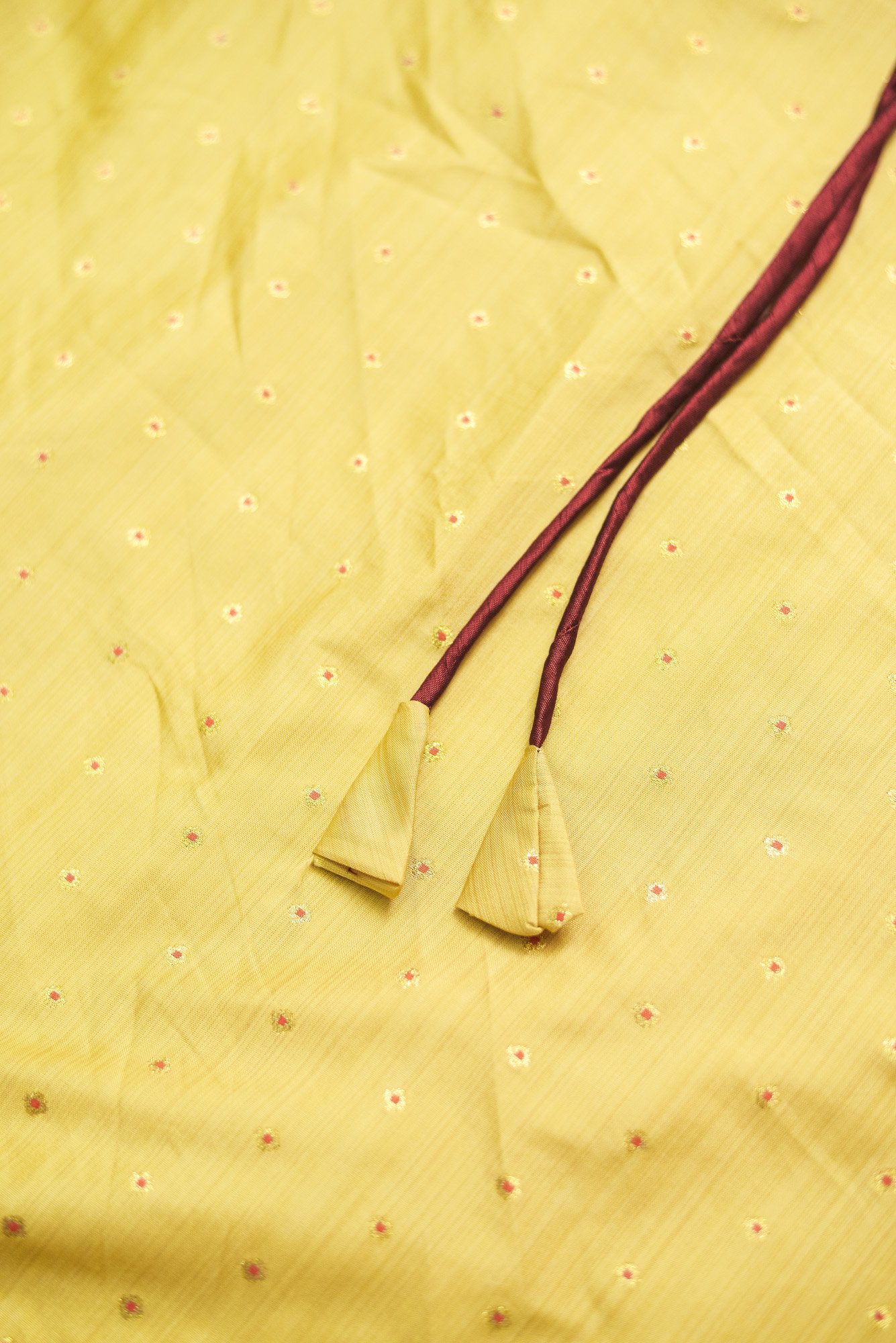 Maroom floral top with yellow bottom lehenga - Image 2