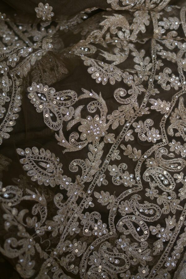 Olive Green with White embroidery Lehenga - Image 3