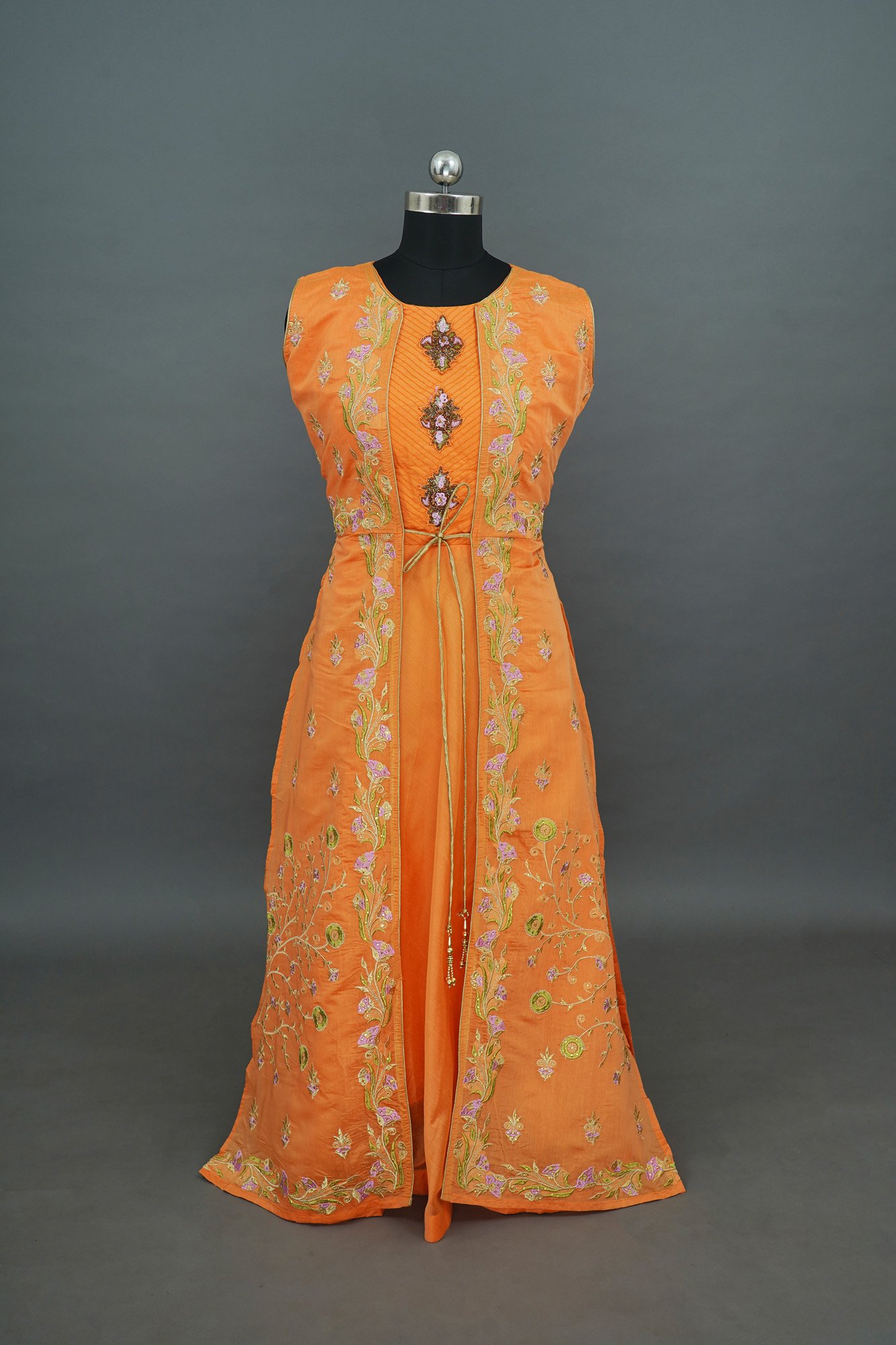 Orange with Floral coat design