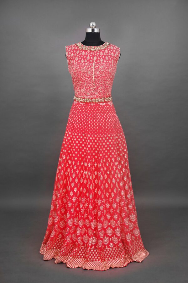 Pink Floral design Lehenga