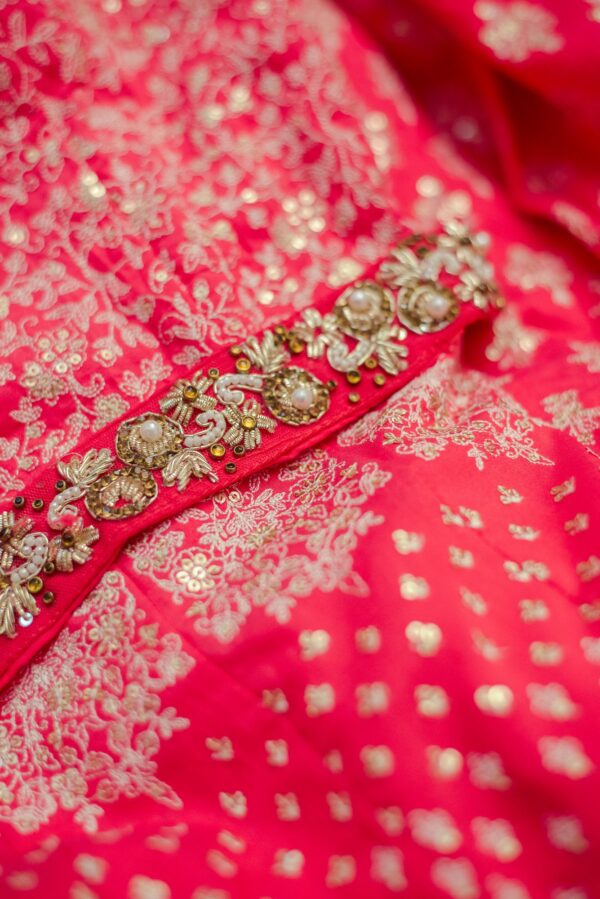 Pink Floral design Lehenga - Image 3