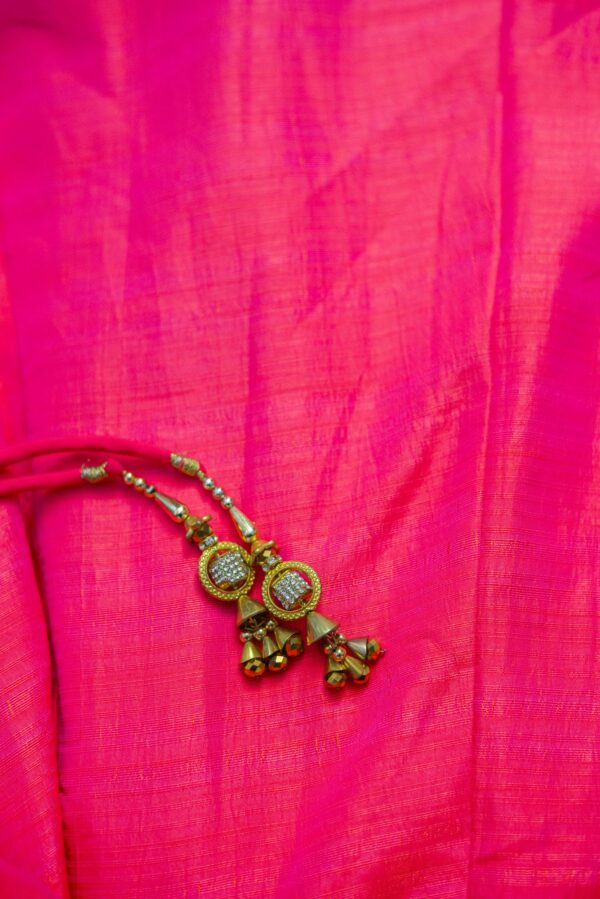 Pink top and bottom with closed neck top lehenga - Image 3