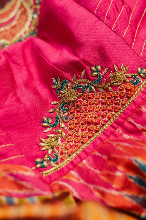 Pink with multi colour design lehenga - Image 3