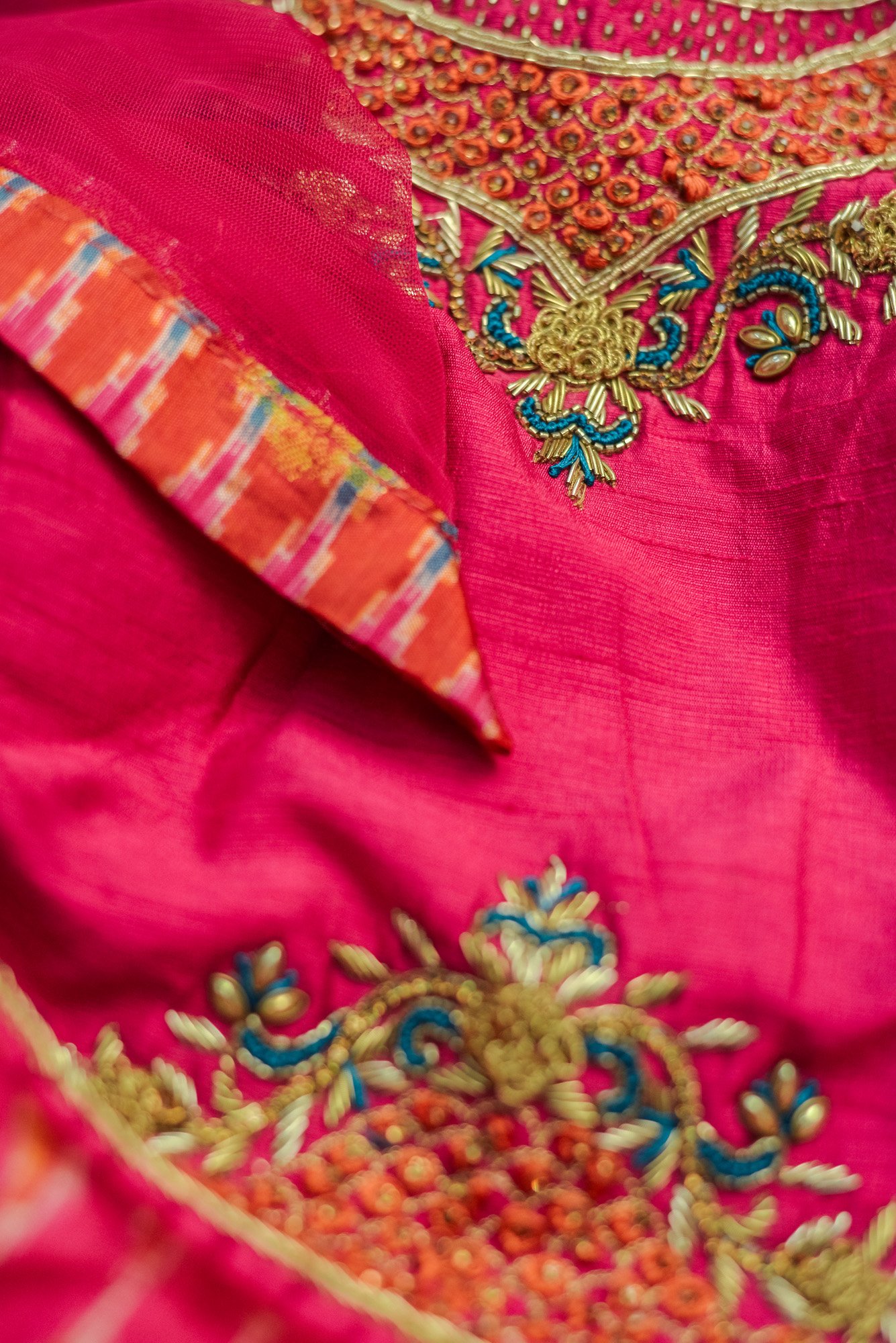 Pink with multi colour design lehenga - Image 5