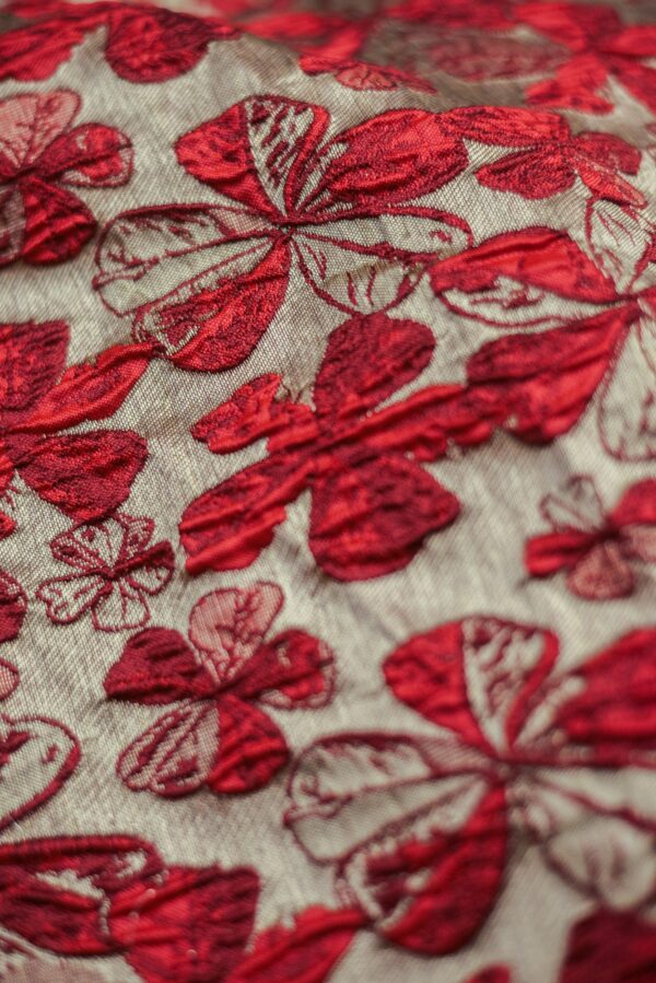 Red colour lehenga with Red floral design - Image 2