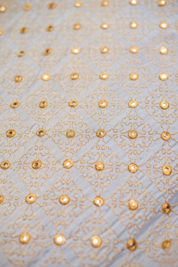 Sky Blue with Brown design on top lehenga - Image 3