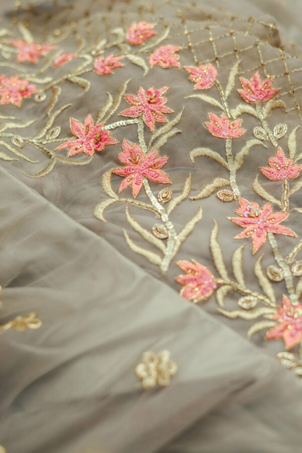 White Lehenga with floral design - Image 5