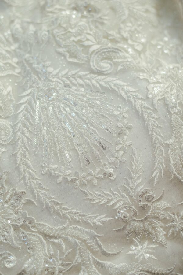 white Floral design with Net bottom lehenga - Image 2