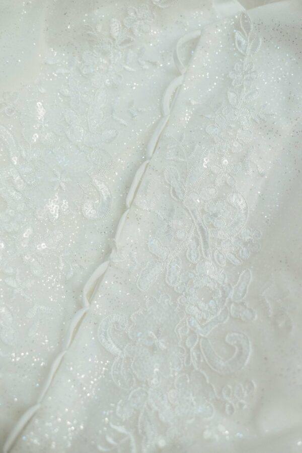 white Floral design with Net bottom lehenga - Image 4