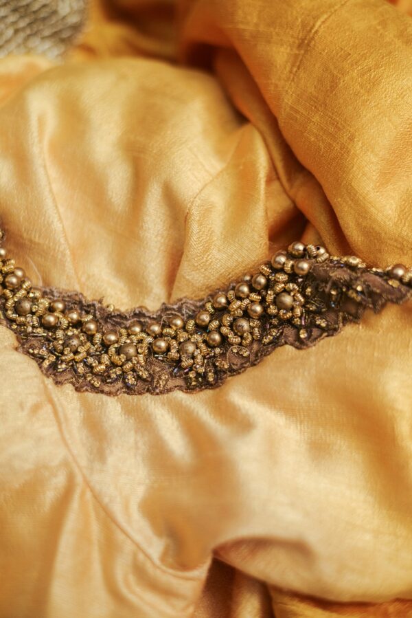 Yellow Gradient with brown design bottom lehenga - Image 3