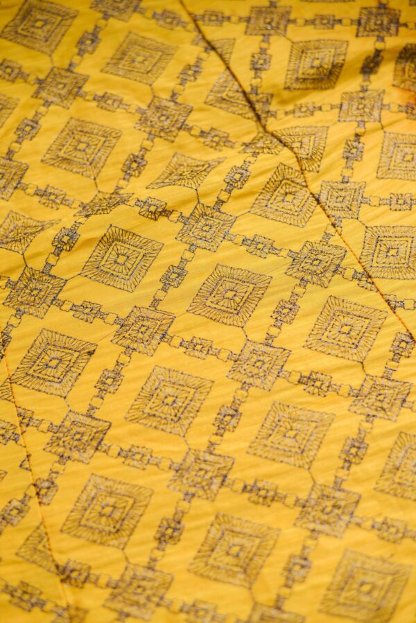 Yellow top and bottom with grey coat lehenga - Image 2