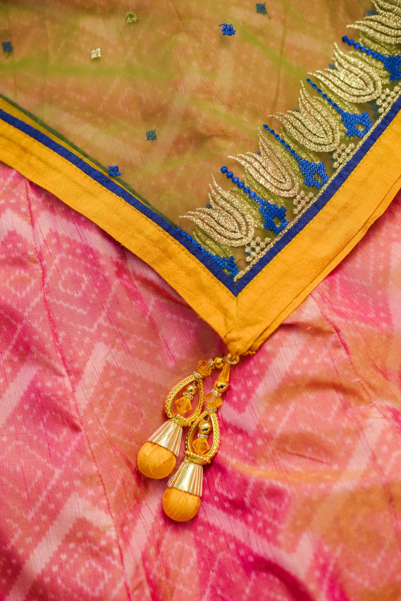 Yellow top with pink bottom lehenga - Image 2