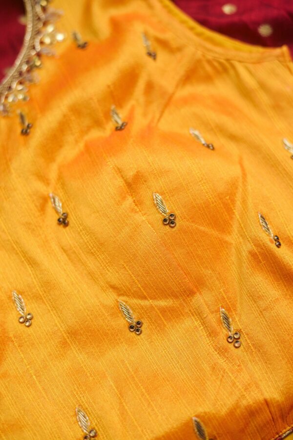 Yellow top with Red bottom Lehenga - Image 2