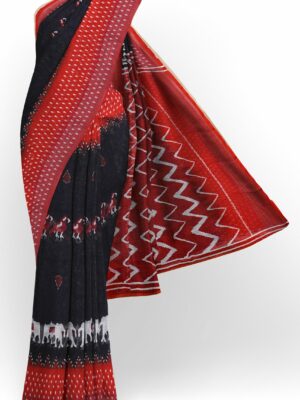 Black saree with red border