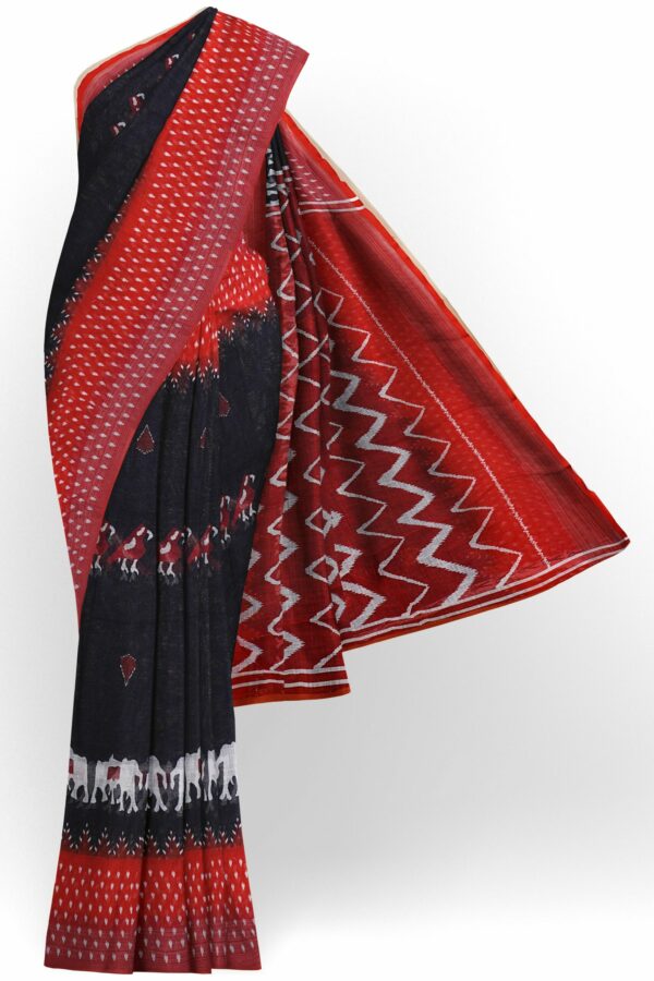 Black saree with red border