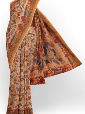 Brown saree with brown border