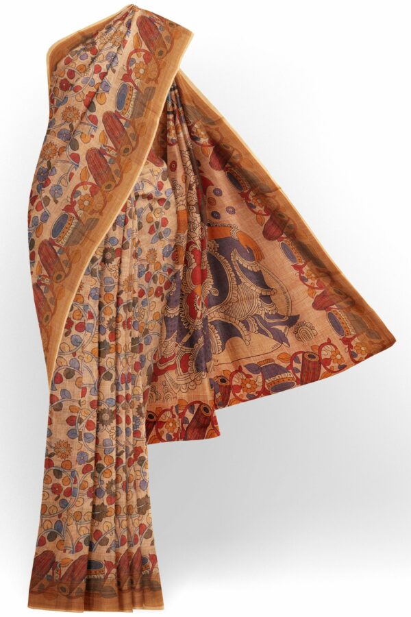 Brown saree with brown border