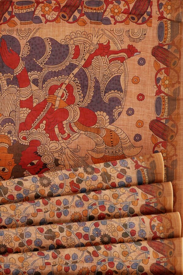 Brown saree with brown border - Image 4