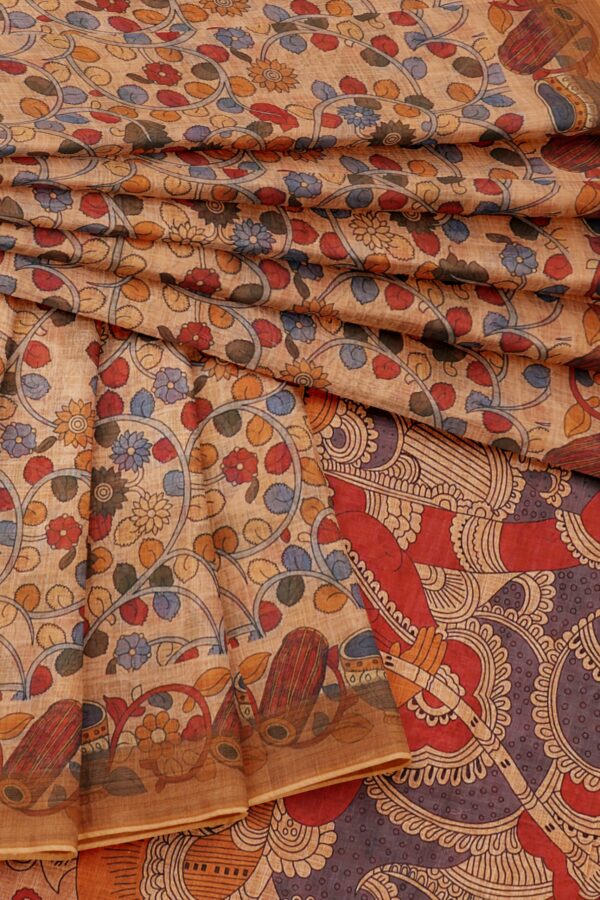 Brown saree with brown border - Image 5