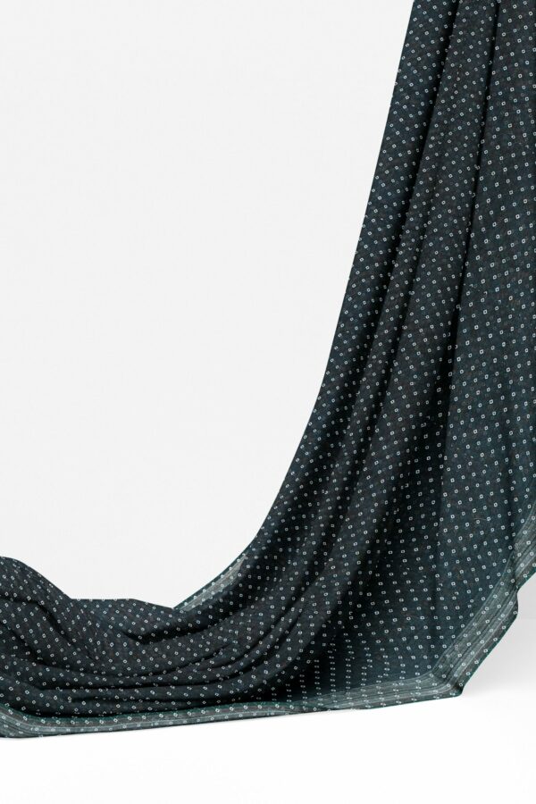 Dark green saree with white border - Image 3
