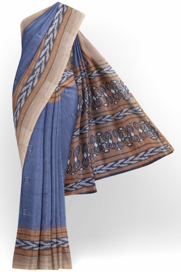 Light purple saree with brown border