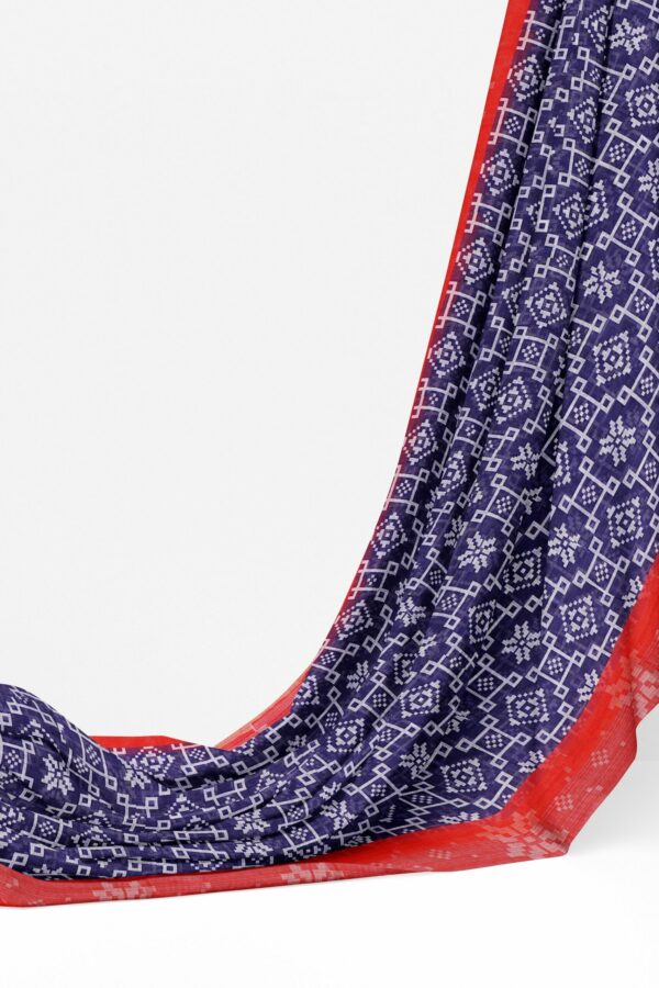 Purple saree with red border - Image 3