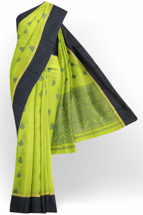 Parrot green saree with dark green border