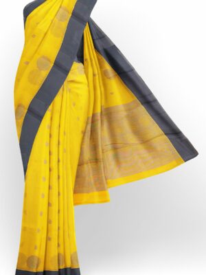 Yellow saree with black border