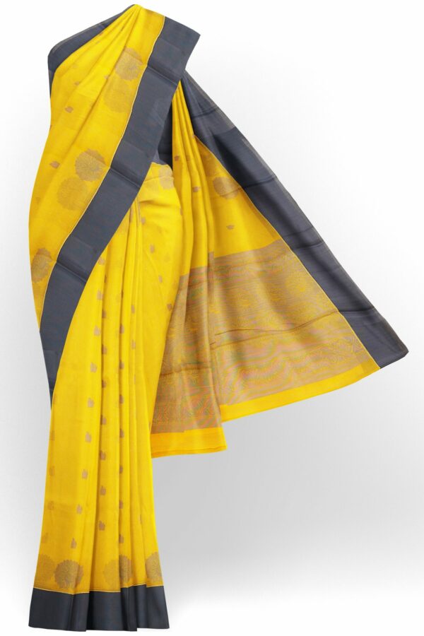 Yellow saree with black border