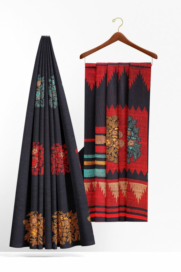 Black saree with black border