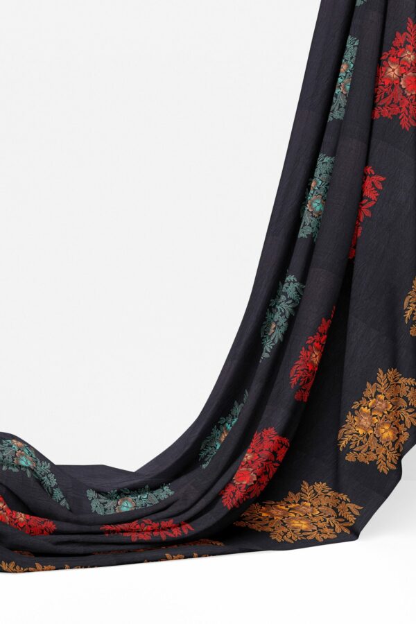 Black saree with black border - Image 3