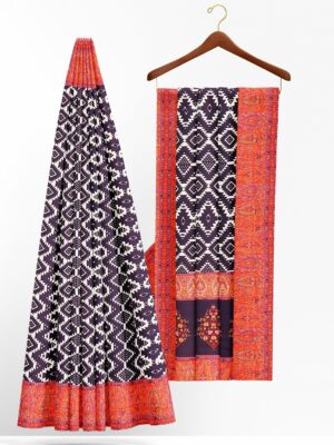 Black saree with red border