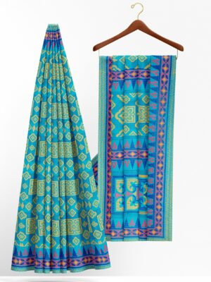 Blue saree with blue border