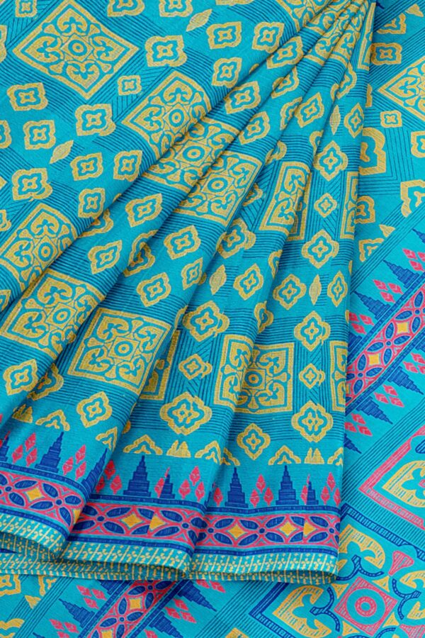 Blue saree with blue border - Image 6