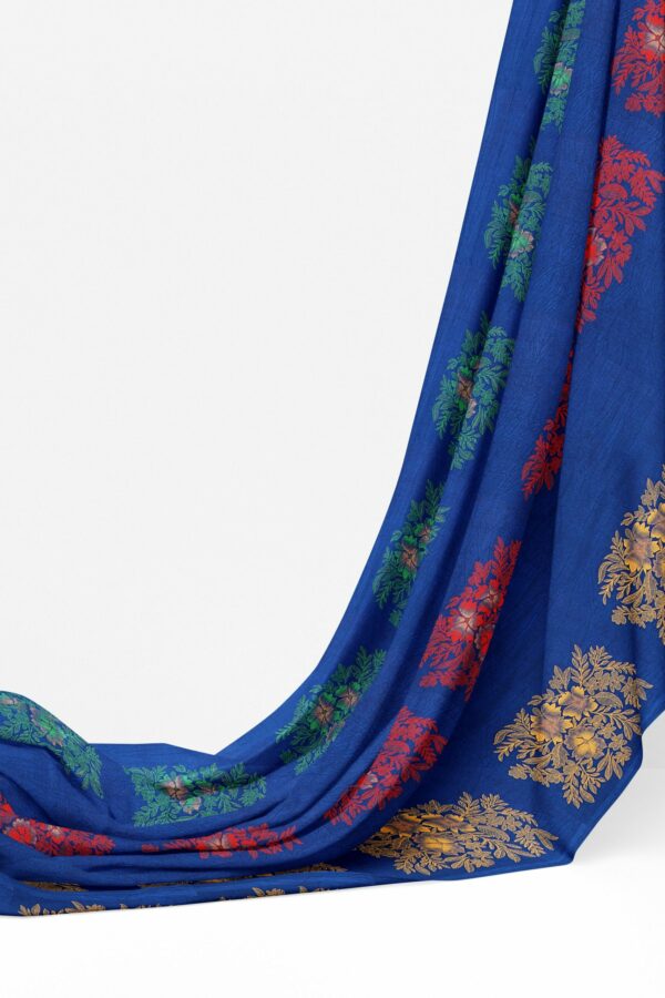 Blue saree with blue border - Image 3
